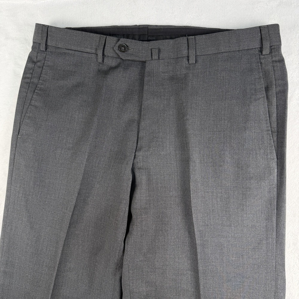 Ermenegildo Zegna XXXXX Dress Pants Mens 34x28 Cuffed 100% Wool Trousers Gray
